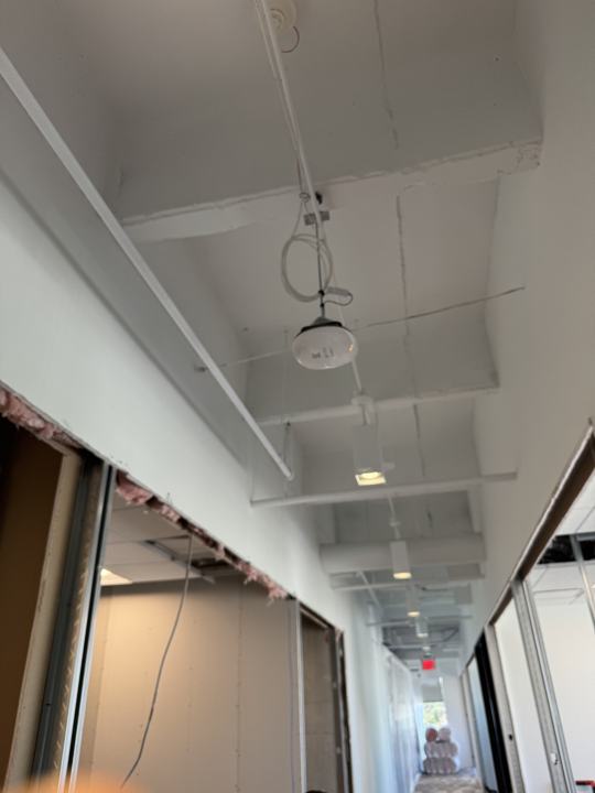 Ceiling cable pathway and access point, corridor