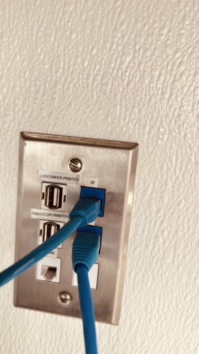 Data jack terminations and wall plate